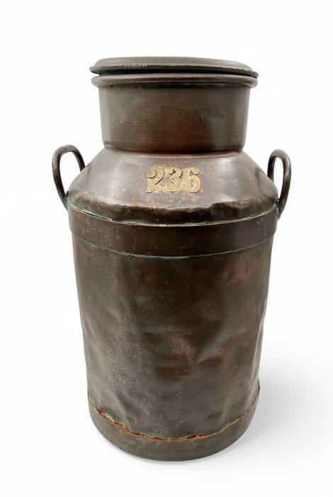Pot à lait - 236 - Acier - Vendeur de cruche en acier, Antiek en Kunst, Antiek | Wandborden en Tegels