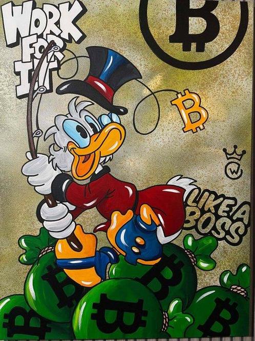 Xavier Van Walsem (1980) - Scrooge Mcduck work for it, Antiek en Kunst, Kunst | Schilderijen | Modern