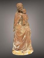 sculptuur, Maria met kind - 33 cm - Terracotta - 1750, Antiek en Kunst