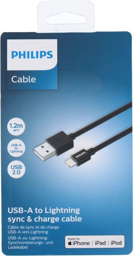2dekans | PHILIPS - USB-A naar Lightning Kabel - DLC3104V/03, Telecommunicatie, Mobiele telefoons | Toebehoren en Onderdelen, Ophalen of Verzenden