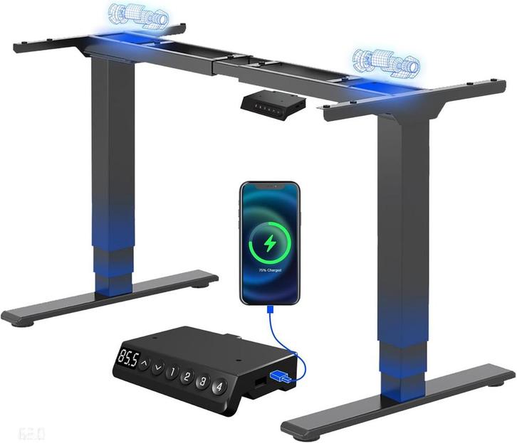 Zit sta bureau - Elektrisch - Verstelbaar - Bureauframe - Zw, Diversen, Bureau-accessoires, Nieuw, Verzenden