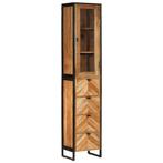 vidaXL Badkamerkast 40x27x190 cm ijzer en massief acaciahout, Verzenden, Nieuw