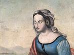 P. Magnin XXe - Marie entourée de Jesus et de Jean Baptiste, Antiek en Kunst
