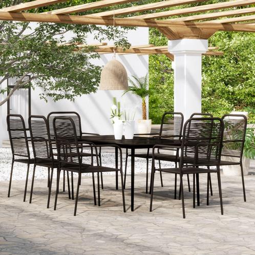 vidaXL 9-delige Tuinset zwart, Tuin en Terras, Tuinsets en Loungesets, Tuinset, Nieuw, Verzenden