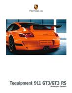 2010 PORSCHE 911 GT3 + RS TEQUIPMENT BROCHURE DUITS, Nieuw, Ophalen of Verzenden