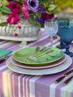 Tafelkleed voor grote tafels, katoen en linnen, intense