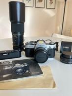 Canon AE-1 + FD 1,8/50mm + Vivitar 400mm + converter 2x +, Audio, Tv en Foto, Fotocamera's Analoog, Nieuw