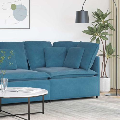 vidaXL Modulaire hoekmodule bank met kussens 100 cm blauw, Huis en Inrichting, Zetels | Voetbanken en poefs, Nieuw, Verzenden