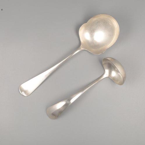 J.M. van Kempen & Zonen Haags lofje Juslepel & - Aardappel, Antiek en Kunst, Antiek | Zilver en Goud