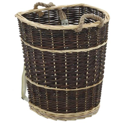 vidaXL Houtmand met draagriemen 44,5x37x50 cm natuurlijk, Tuin en Terras, Brandhout, Verzenden