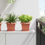 vidaXL Vierkante Bloempot 24 pcs Baksteenrood 20 x 20 x 16, Tuin en Terras, Verzenden, Nieuw