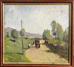 Errico Placido (1909-1983) - Paesaggio con Figure, Antiek en Kunst