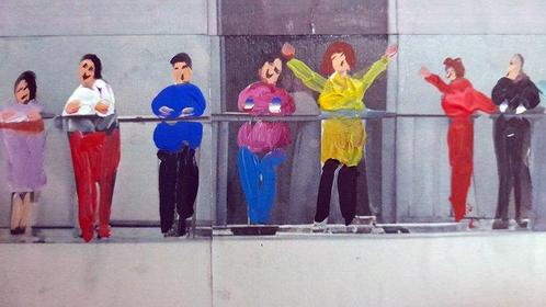 Giorgio Stocco - The observers 33- opera unica, Antiek en Kunst, Kunst | Schilderijen | Modern