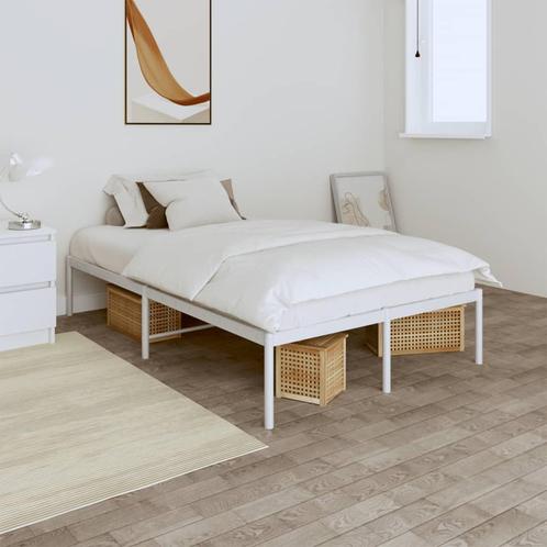 vidaXL Cadre de lit métal blanc 120x190 cm, Huis en Inrichting, Slaapkamer | Bedden, Verzenden