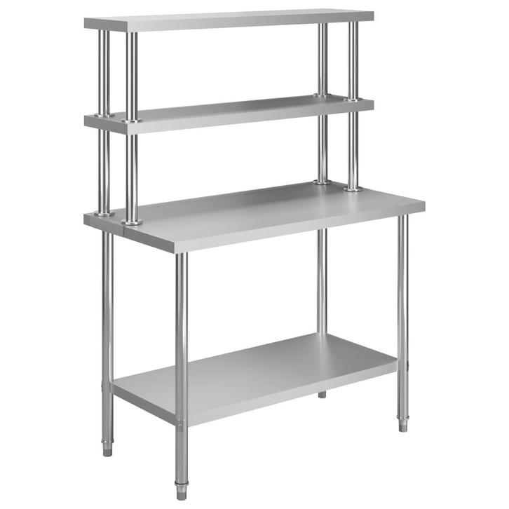 vidaXL Keukenwerktafel met bovenschap 120x60x150 cm, Zakelijke goederen, Horeca | Overige, Verzenden