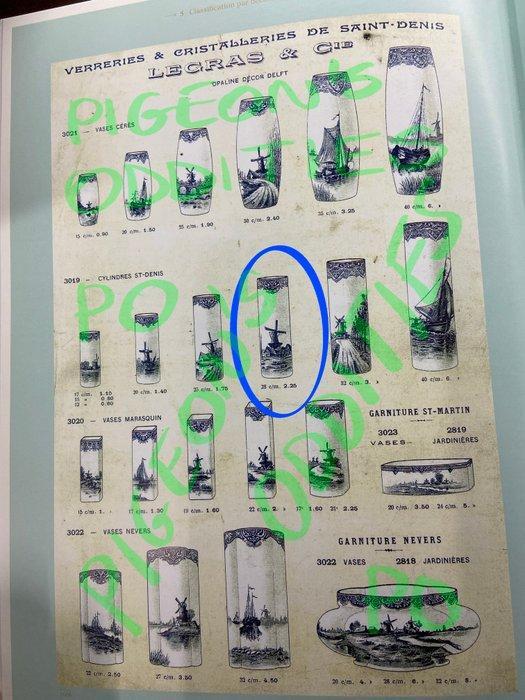 Legras & Cie. - Vaas - Glas - Delft-serie, Antiquités & Art, Antiquités | Verre & Cristal
