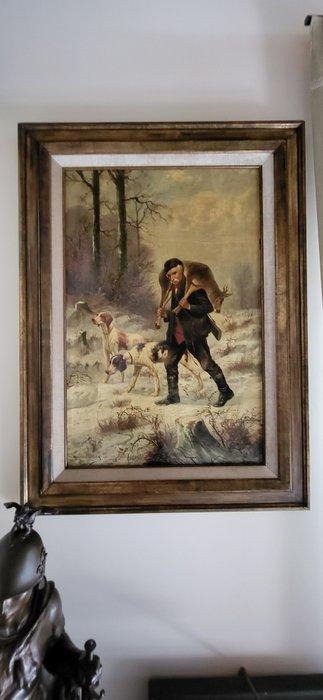 Carlier (XX) - Jachttafereel, Antiek en Kunst, Kunst | Schilderijen | Klassiek
