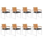 vidaXL Tuinstoelen 8 st met kussens massief acaciahout, Tuin en Terras, Tuinstoelen, Verzenden, Nieuw