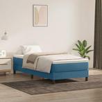 vidaXL Boxspring met matras fluweel donkerblauw 80x220 cm, Verzenden, Nieuw
