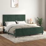 vidaXL Cadre de lit avec tête de lit Vert foncé 180x200, Maison & Meubles, Chambre à coucher | Lits, Neuf, Verzenden