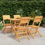 vidaXL Ensemble à manger de jardin 5 pcs Bois de teck, Jardin & Terrasse, Verzenden, Neuf