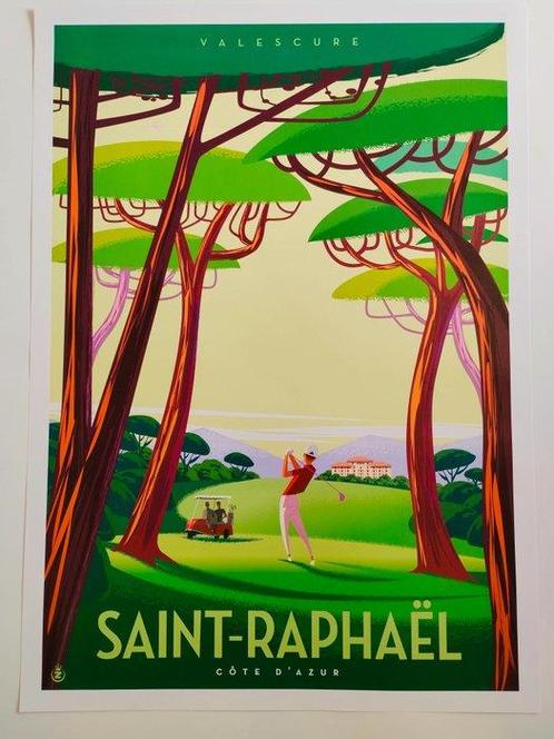 Monsieur Z - French Riviera Travel poster  Saint Raphael -, Antiek en Kunst, Kunst | Tekeningen en Fotografie