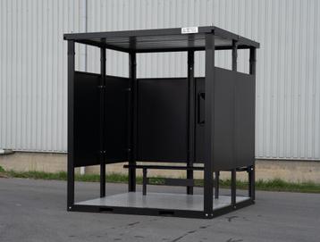 Abris de bus en acier galvanisé couleur noir, Service d'emballage