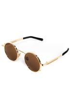 Ronde Zonnebril Hipster Goud Montuur Rond Bruine Glazen Vint, Handtassen en Accessoires, Zonnebrillen en Brillen | Dames, Ophalen of Verzenden