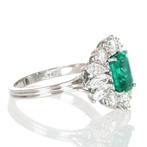 Zonder Minimumprijs - Ring - 18 karaat Witgoud Smaragd -, Nieuw
