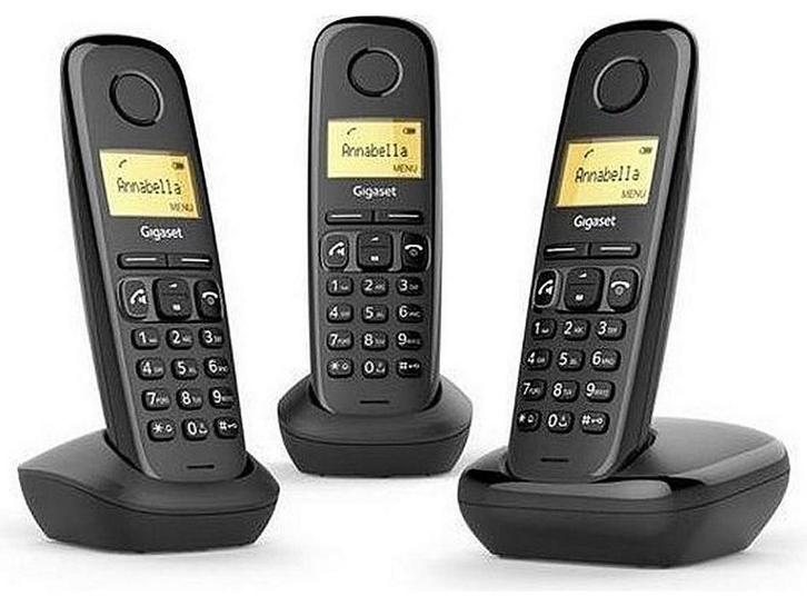 Gigaset A270 - DECT-telefoon - 3 handsets met telefoonboek, Telecommunicatie, Vaste telefoons | Niet Draadloos, Zo goed als nieuw