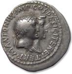 Romeinse Republiek. Marc Antony and Octavia. Tetradrachm
