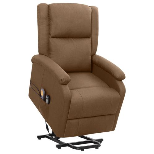 vidaXL Sta-op-massagestoel stof bruin, Huis en Inrichting, Stoelen, Nieuw, Verzenden