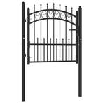 vidaXL Poort met speerpunten 100x100 cm staal zwart, Verzenden, Nieuw