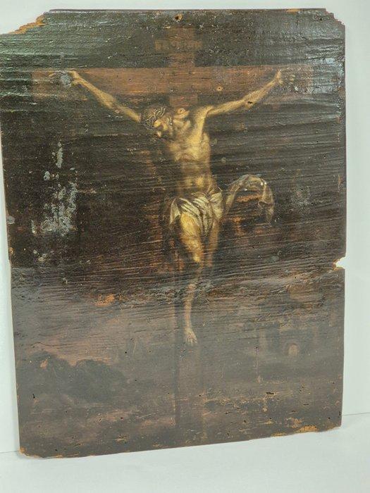 Scuola Romana (XVII) - Crocifissione, Antiek en Kunst, Kunst | Schilderijen | Klassiek