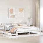 vidaXL Bed met boekenkast zonder matras grenenhout wit, Huis en Inrichting, Slaapkamer | Bedden, Verzenden, Nieuw