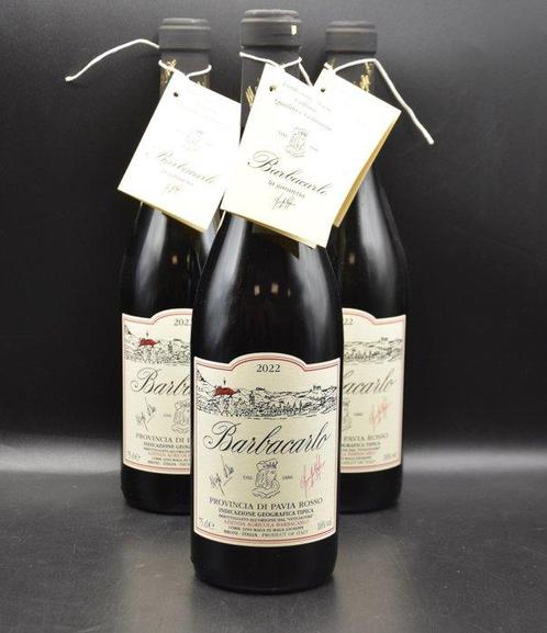 2022 Barbacarlo - Province de Pavie - 3 Bouteilles (0,75 L), Verzamelen, Wijnen