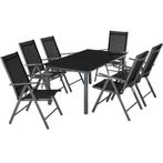 tectake Aluminium zitgroep 6+1 - antraciet, Tuin en Terras, Verzenden, Nieuw