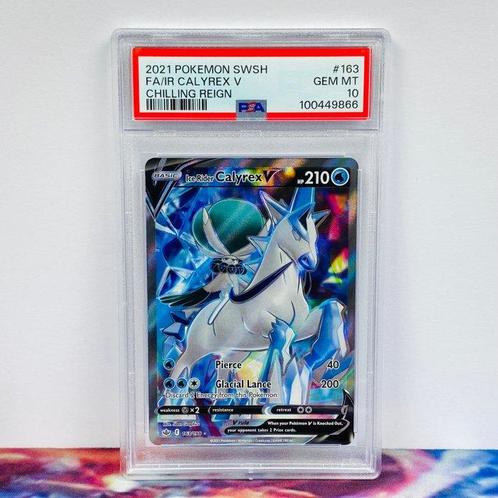 Pokémon Graded card - FA Ice Rider Calyrex V #163 Chilling, Hobby en Vrije tijd, Verzamelkaartspellen | Pokémon