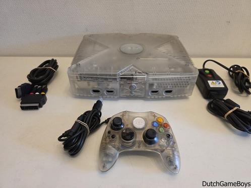 Xbox Classic - Console - Crystal + Controller - Mod, Games en Spelcomputers, Spelcomputers | Xbox Original, Gebruikt, Verzenden