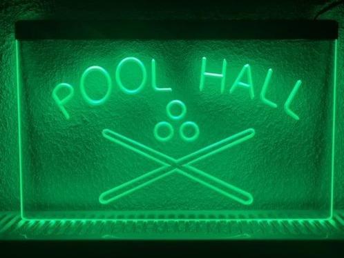 Pool hall poolen neon bord lamp LED cafe verlichting reclame, Huis en Inrichting, Lampen | Overige, Nieuw, Verzenden