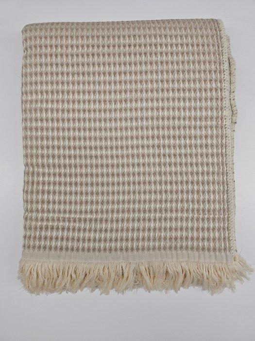 Exclusieve grote plaid van een mengsel van katoen in licht, Antiquités & Art, Tapis & Textile