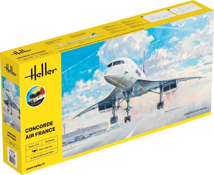 Heller 56469 STARTER KIT Concorde AF Bouwpakket Schaal 1:72, Hobby en Vrije tijd, Modelbouw | Vliegtuigen en Helikopters, Nieuw
