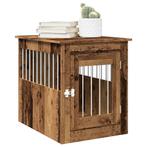 vidaXL Hondenbench 55x75x65 cm bewerkt hout oud houtkleurig, Dieren en Toebehoren, Verzenden, Nieuw