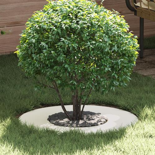 vidaXL Platte Boomring Wit Ø30/60 cm Staal, Tuin en Terras, Bloempotten, Nieuw, Verzenden