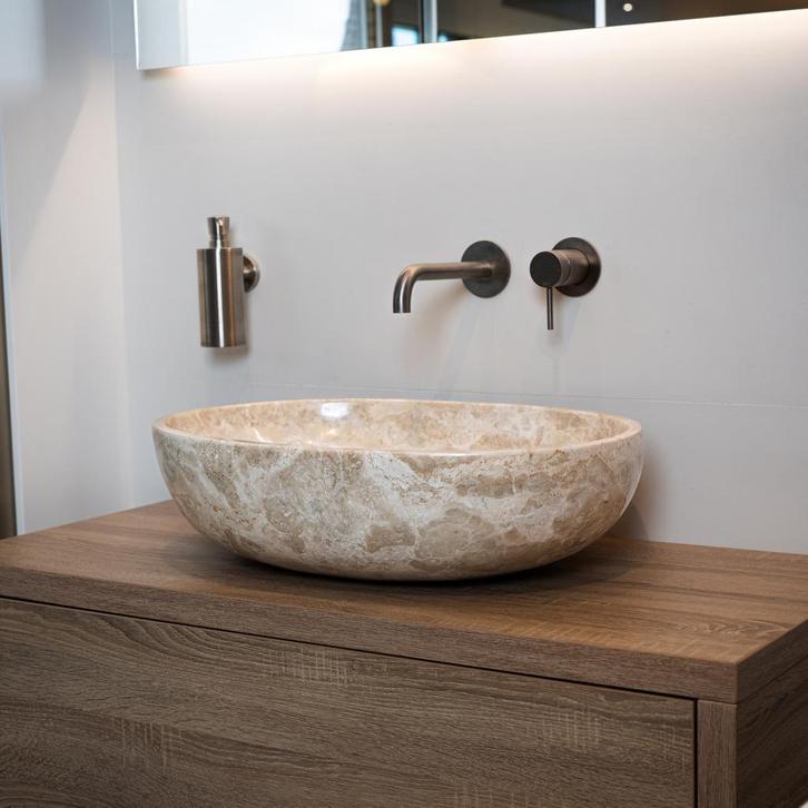 Waskom Loutro Elleni S Rechthoek 57x40.5x15 cm Marmer Sand, Doe-het-zelf en Bouw, Sanitair, Overige typen, Nieuw, Ophalen of Verzenden