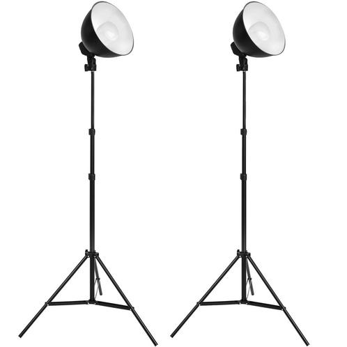 tectake 2 studiolampen in een set met statief en lamp - zwar, Audio, Tv en Foto, Fotografie | Fotostudio en Toebehoren, Verzenden