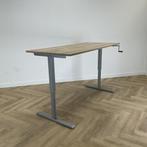 zit-sta slingerbureau, 180x80 cm, natuur-eiken - grijs, Huis en Inrichting, Bureaus, Gebruikt, Bureau