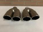 Uitlaat sierstukken set R + L  rvs dubbel 3 inch uitgang, Auto-onderdelen, Ophalen of Verzenden, Nieuw