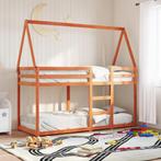 vidaXL Stapelbed met dak massief grenenhout wasbruin 80x200, Verzenden, Nieuw