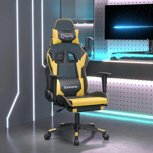 vidaXL Massage gamestoel met voetensteun kunstleer, Huis en Inrichting, Stoelen, Nieuw, Verzenden